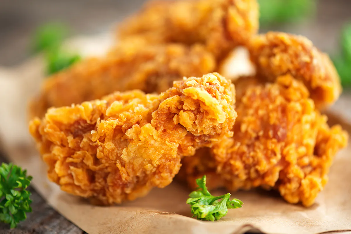 Crispy golden fried chicken pieces served hot and crunchy